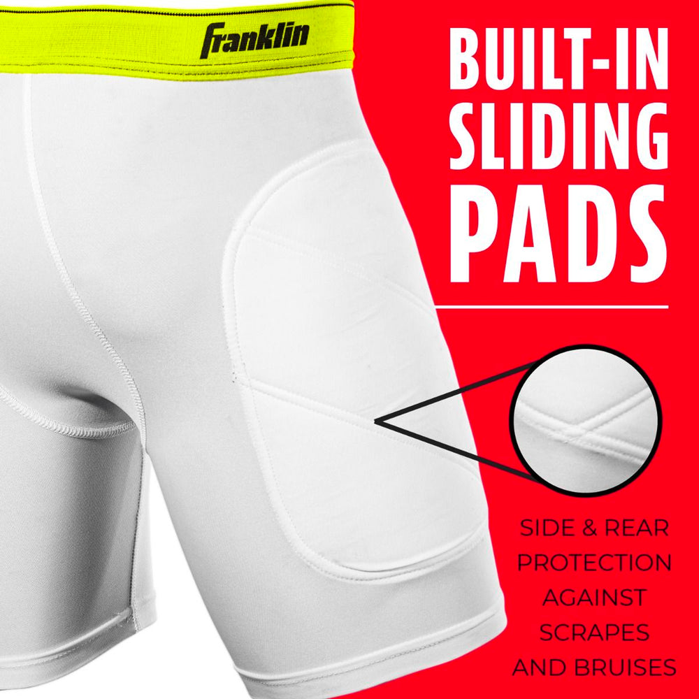 Sliding Short Beisbol Softbol Franklin Blanco Amarillo INFANTIL