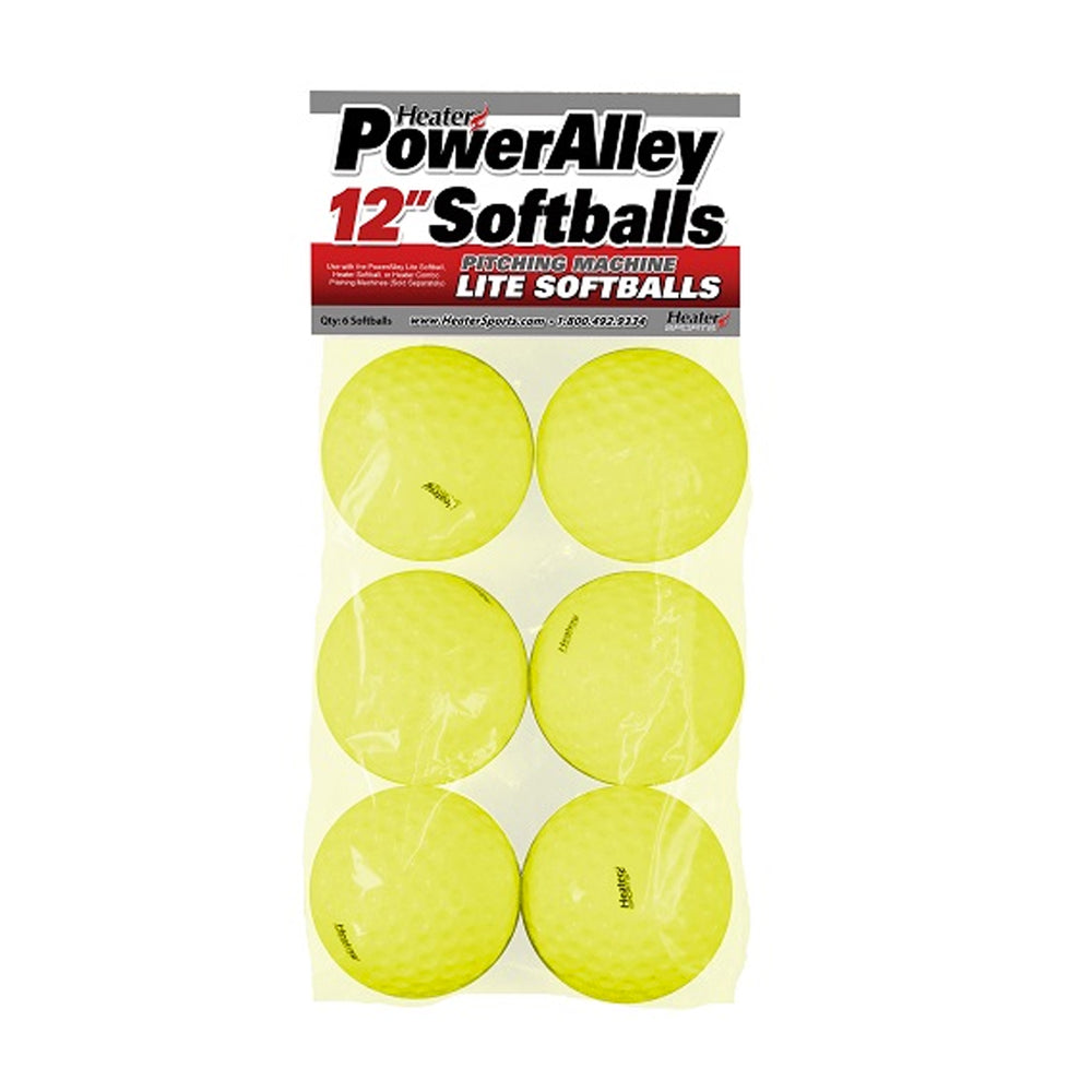 Set 6 Pelotas De Entrenamiento Softbol Lite 12 in Maqina PowerAlley HSW14SB