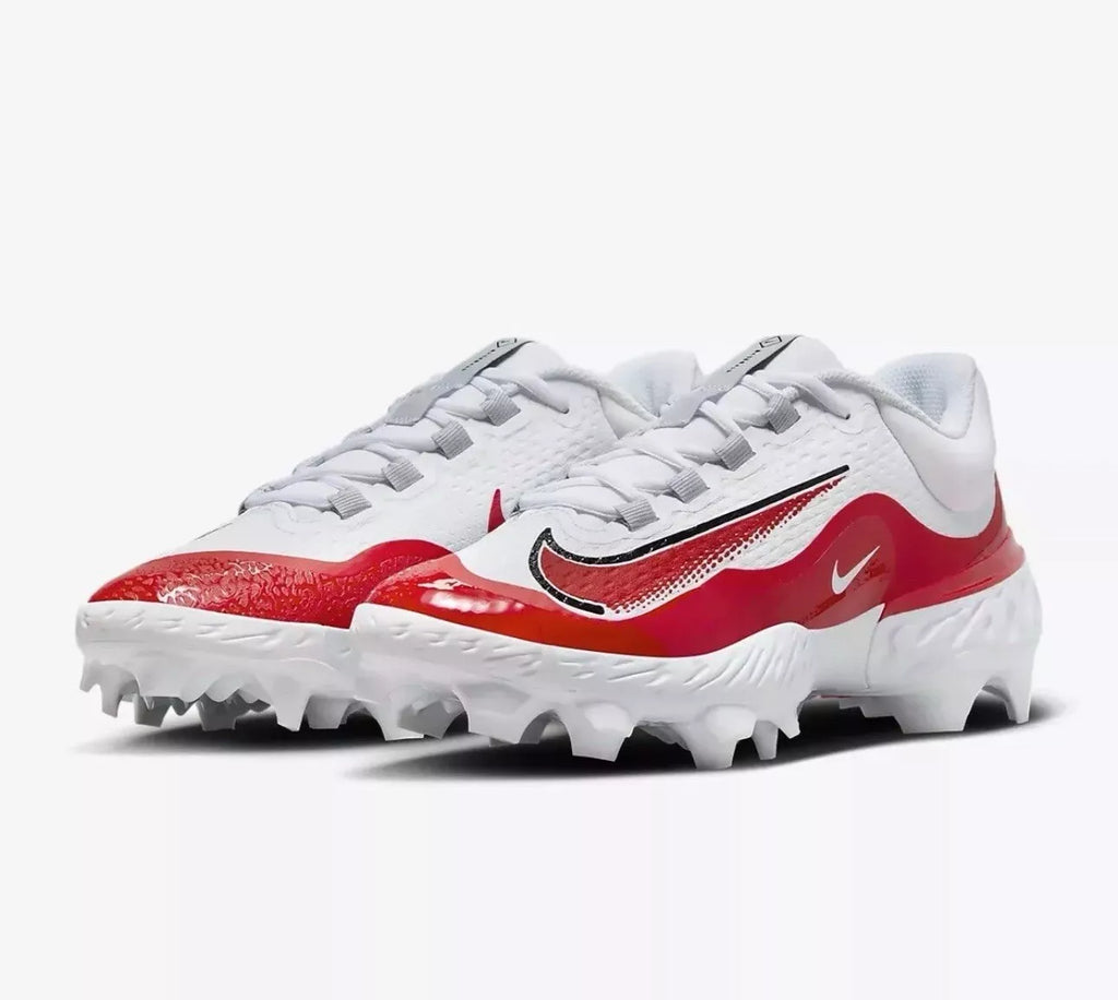 Spike Beisbol Softbol Nike Alpha Huarache Elite MCS Low Blanco Rojo