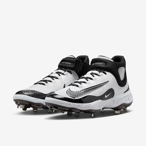 Spikes Beisbol Nike Alpha Huarache Elite 4 Mid Blanco Negro 2.0