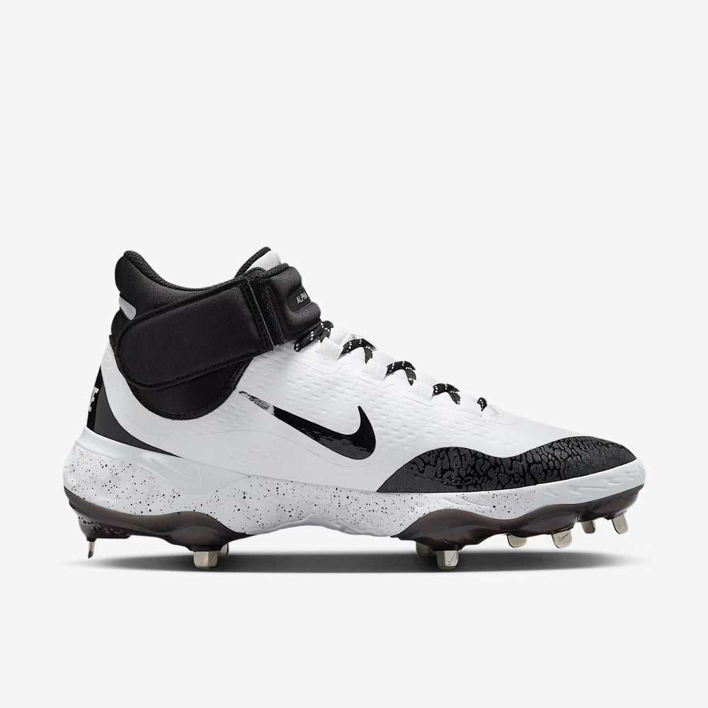 Spikes Beisbol Nike Alpha Huarache Elite 4 Mid Blanco Negro 2.0
