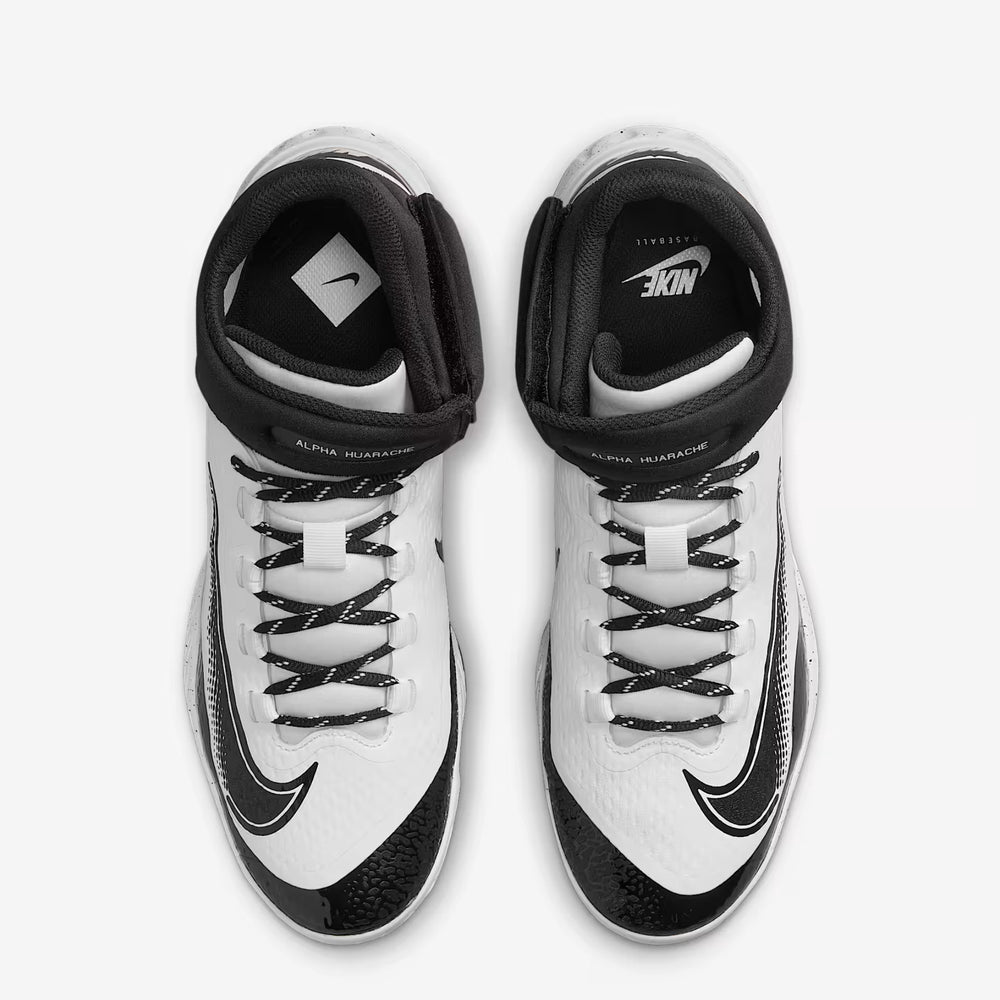 Spikes Beisbol Nike Alpha Huarache Elite 4 Mid Blanco Negro 2.0
