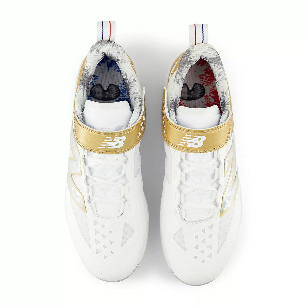 Spikes Beisbol New Balance FuelCell 4040V8 Metal Blanco Dorado