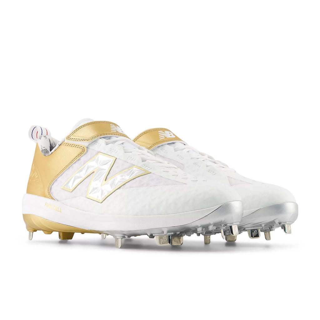 Spikes Beisbol New Balance FuelCell 4040V8 Metal Blanco Dorado