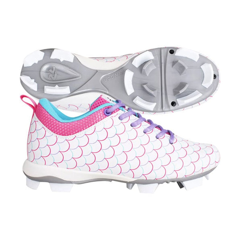 Spikes Beisbol Softbol RIP IT Play Molded Blanco Rosa DAMA