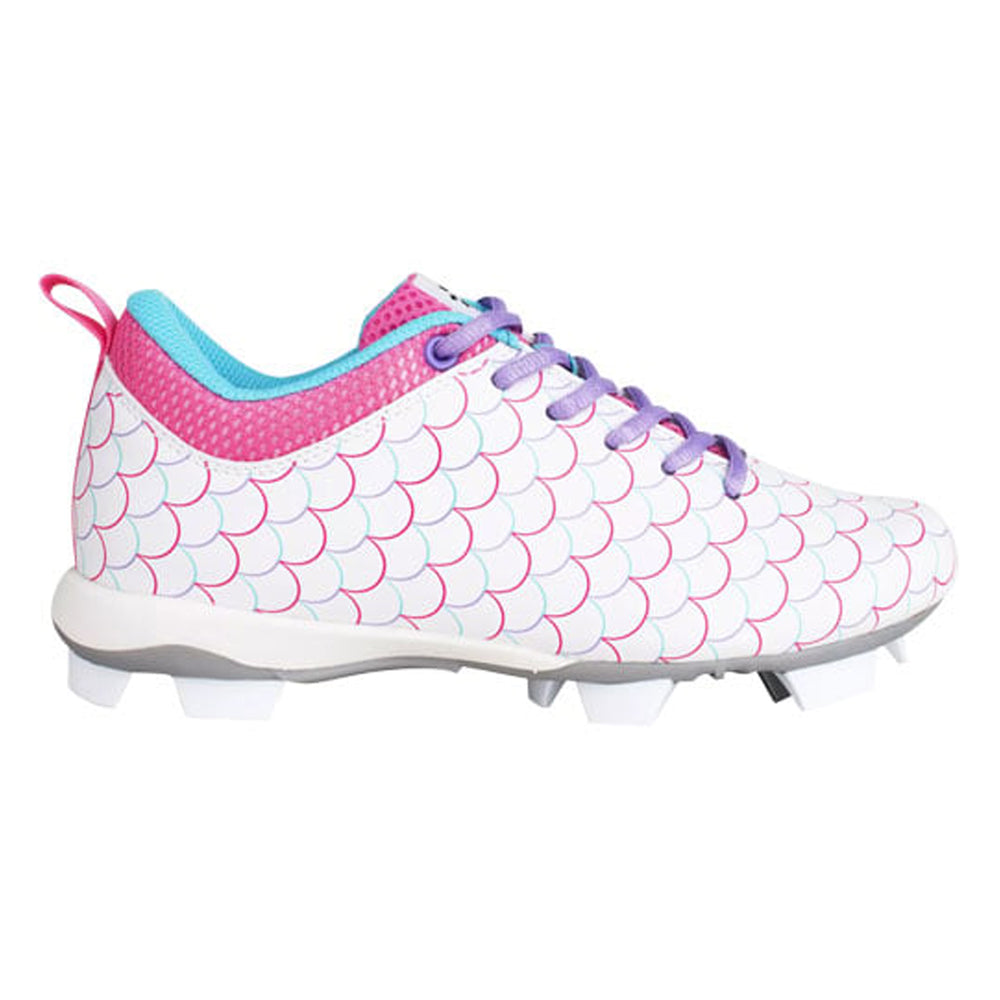 Spikes Beisbol Softbol RIP IT Play Molded Blanco Rosa DAMA