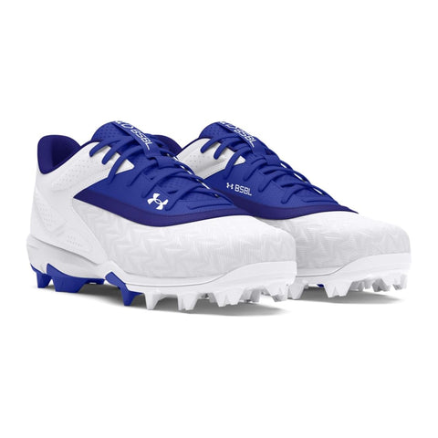 Spikes Beisbol Softbol Under Armour Leadoff RM 3.0 Low Blanco Azul INFANTIL