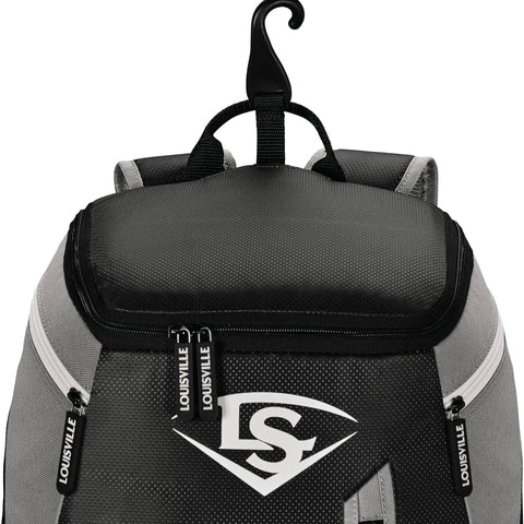 Back Pack Beisbol Softbol Louisville Slugger Genuine Negro Gris JUVENIL