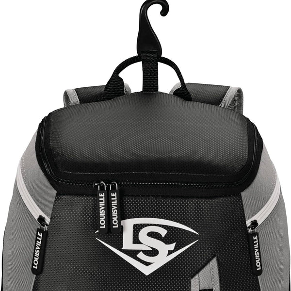 Back Pack Beisbol Softbol Louisville Slugger Genuine Negro Gris JUVENIL