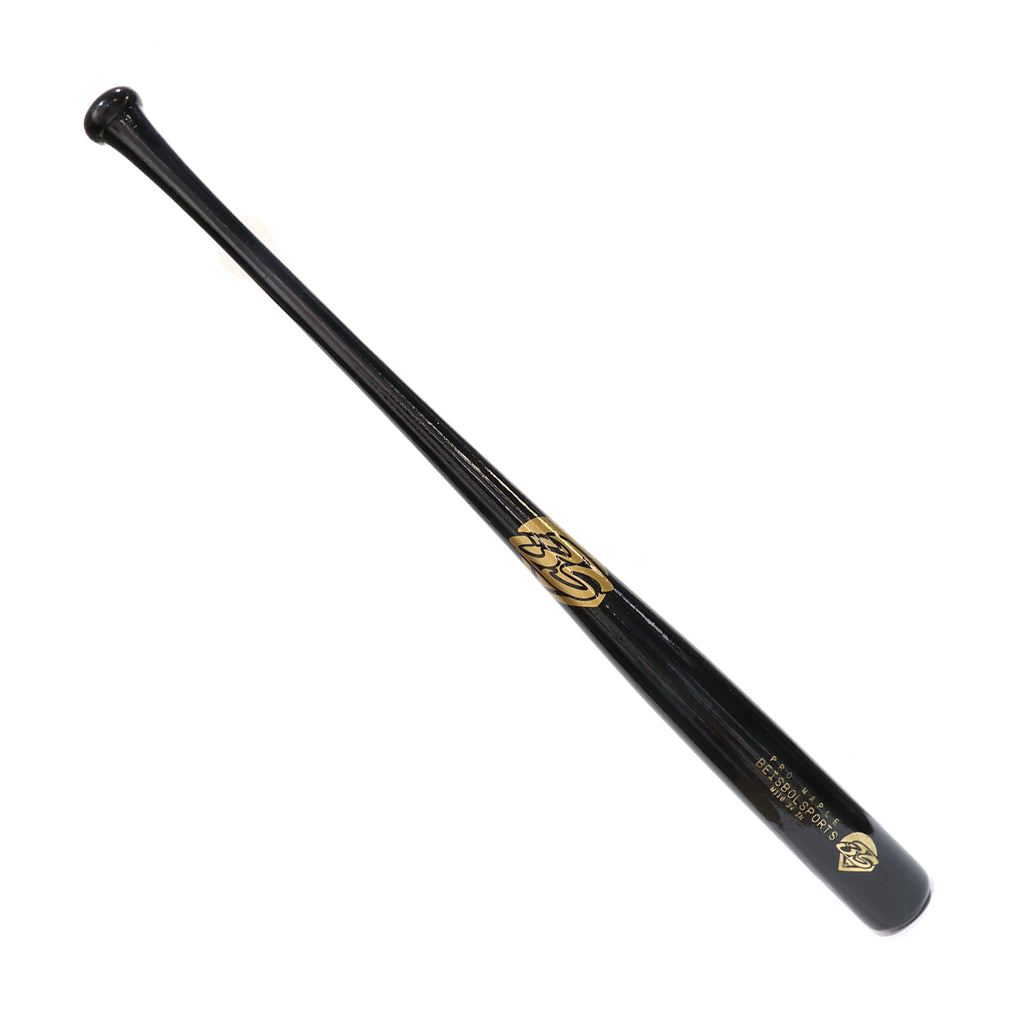 Bat Beisbol Madera Maple Beisbolsports Negro Logo Dorado M110 34 in