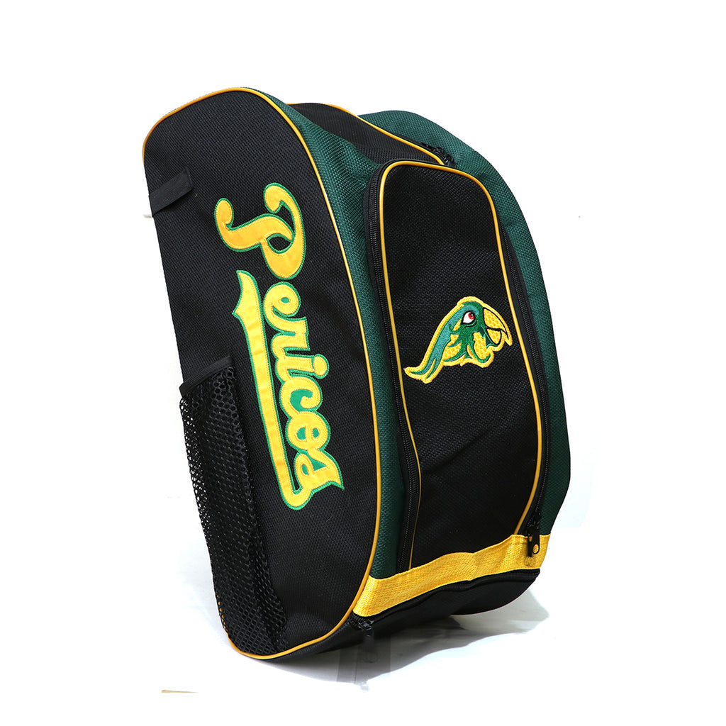 Backpack Mochila Maleta Beisbol Softbol BS Pericos Negro Verde
