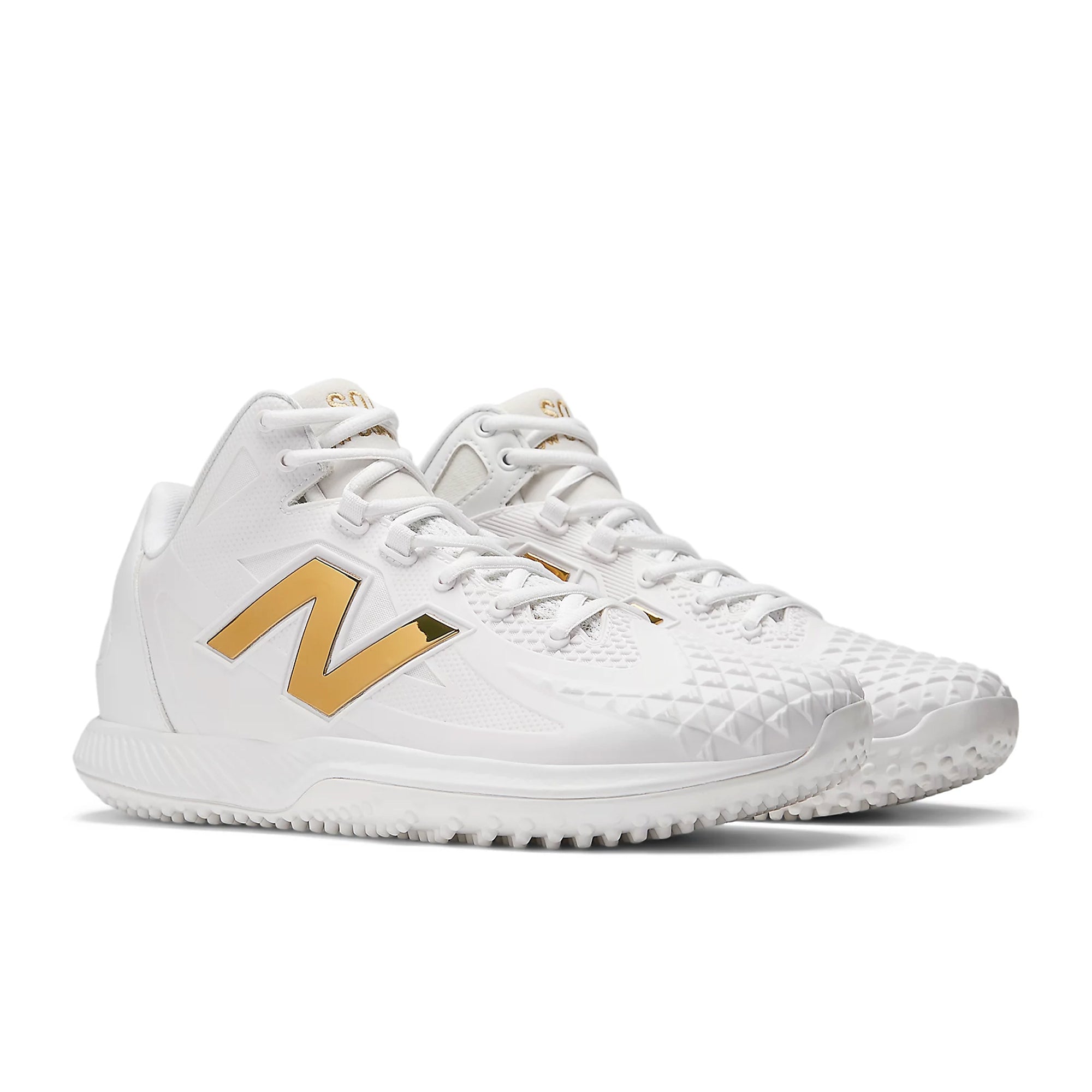 Tenis Turf New Balance Ohtani 1 Blanco Dorado | Beisbolmania