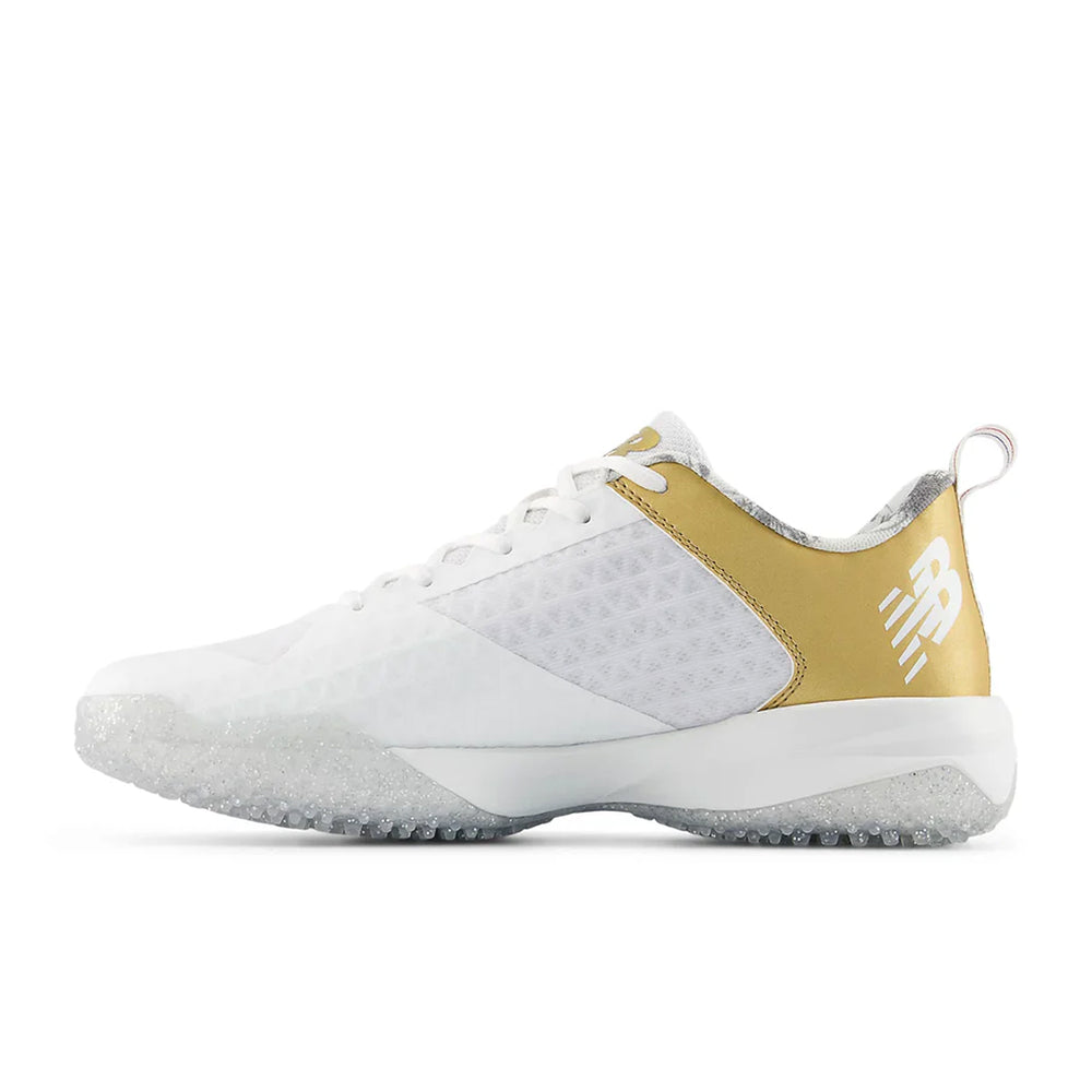 Tenis de Entrenamiento Beisbol Softbol New Balance FuellCell 4040v8 Blanco Dorado