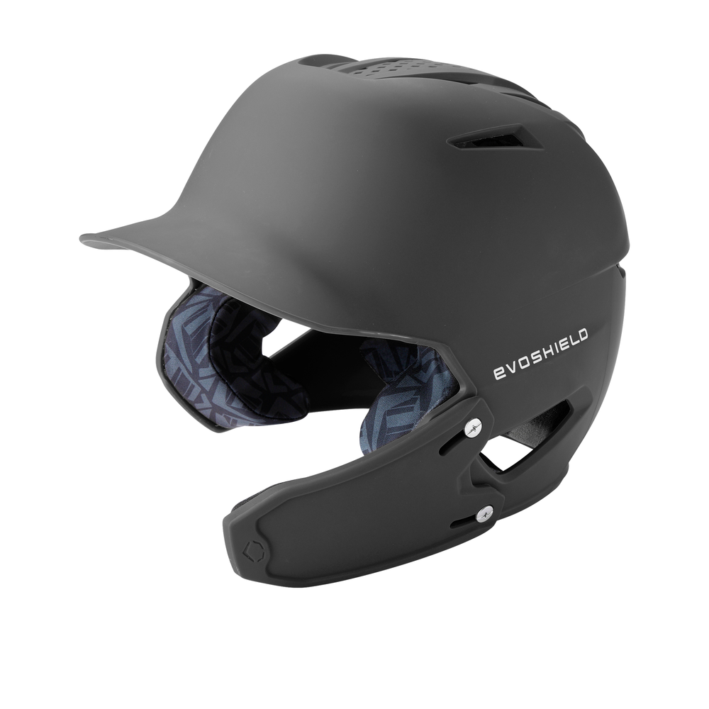 Casco Beisbol Softbol Evoshield XVT 2.0 Mate Con Protector de Mandíbula Derecho Gris Carbón