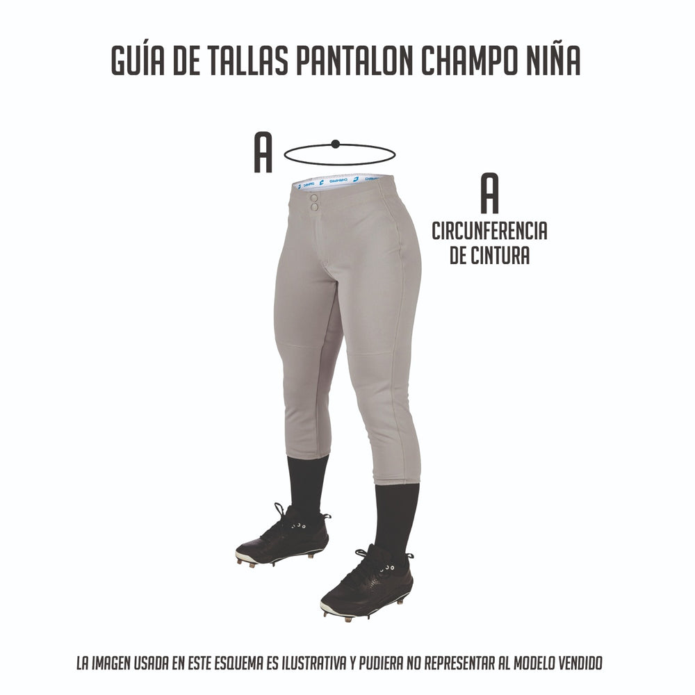 Pantalon Softbol Champro BP39 Gris Corto NIÑA