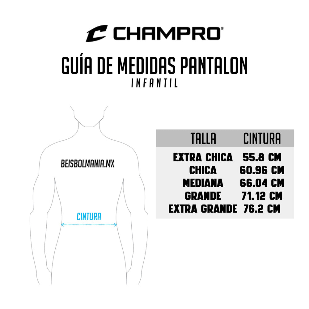 Pantalon Beisbol Softbol Champro MVP Triple Corona 2.0 Fondo Abierto BP60 Negro Largo Infantil