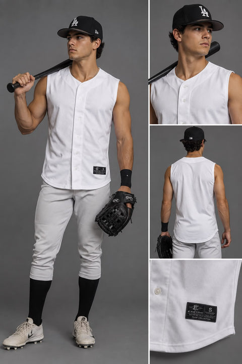 Camisola Beisbol Softbol Easton Pro Sin Mangas Blanca ADULTO