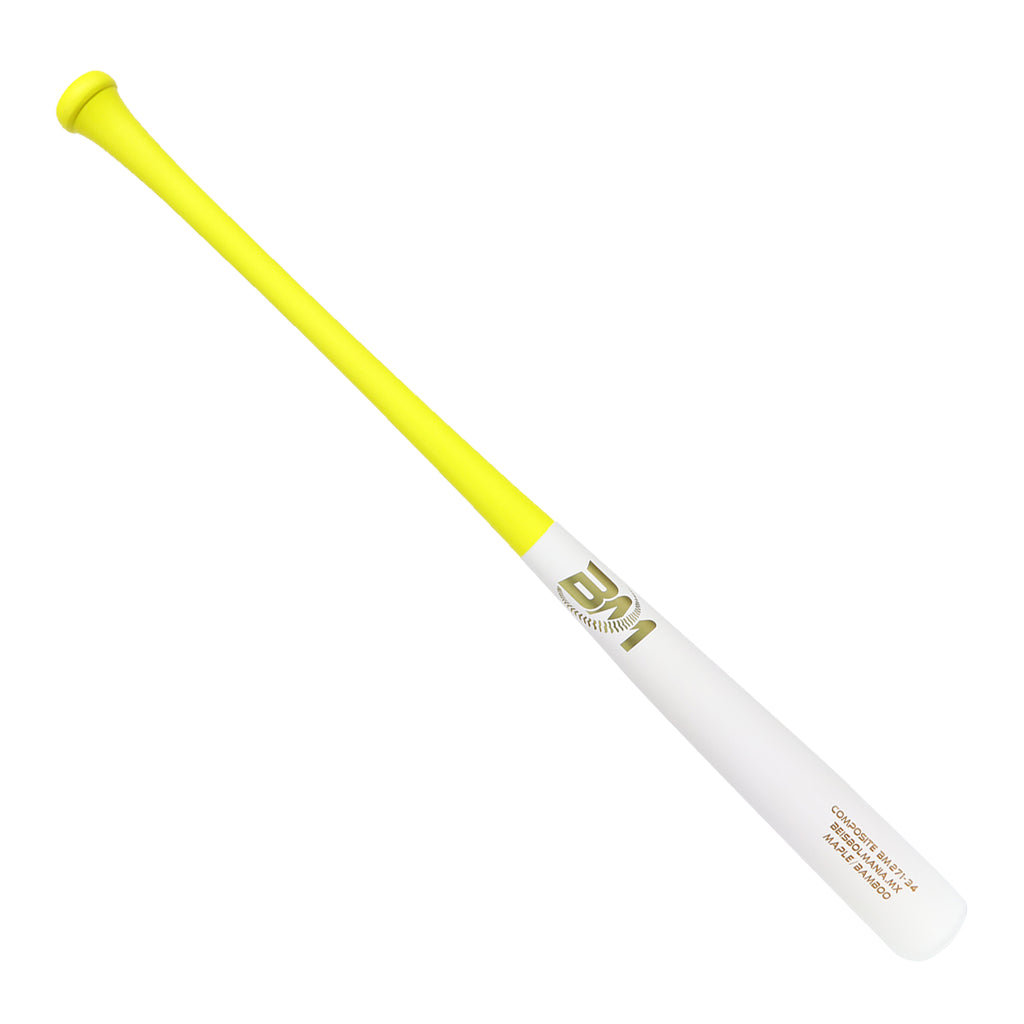 Bat Beisbol Beisbolmania Compuesto Maple Bamboo BM271 Amarillo Blanco Mate ADULTO