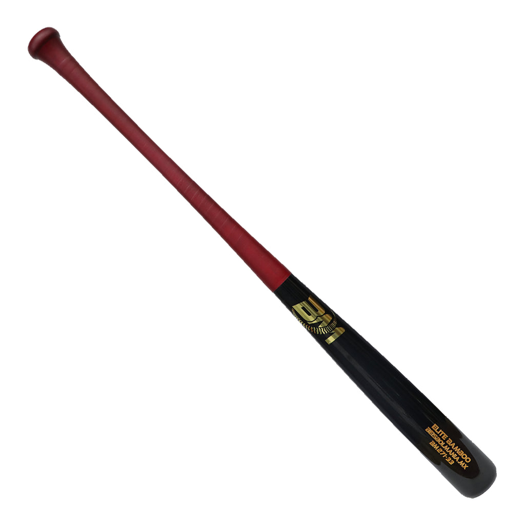 Bat Beisbol Beisbolmania Reforzado Con Fibra de Vidrio Elite Bamboo BM271 Vino Negro Brillante ADULTO