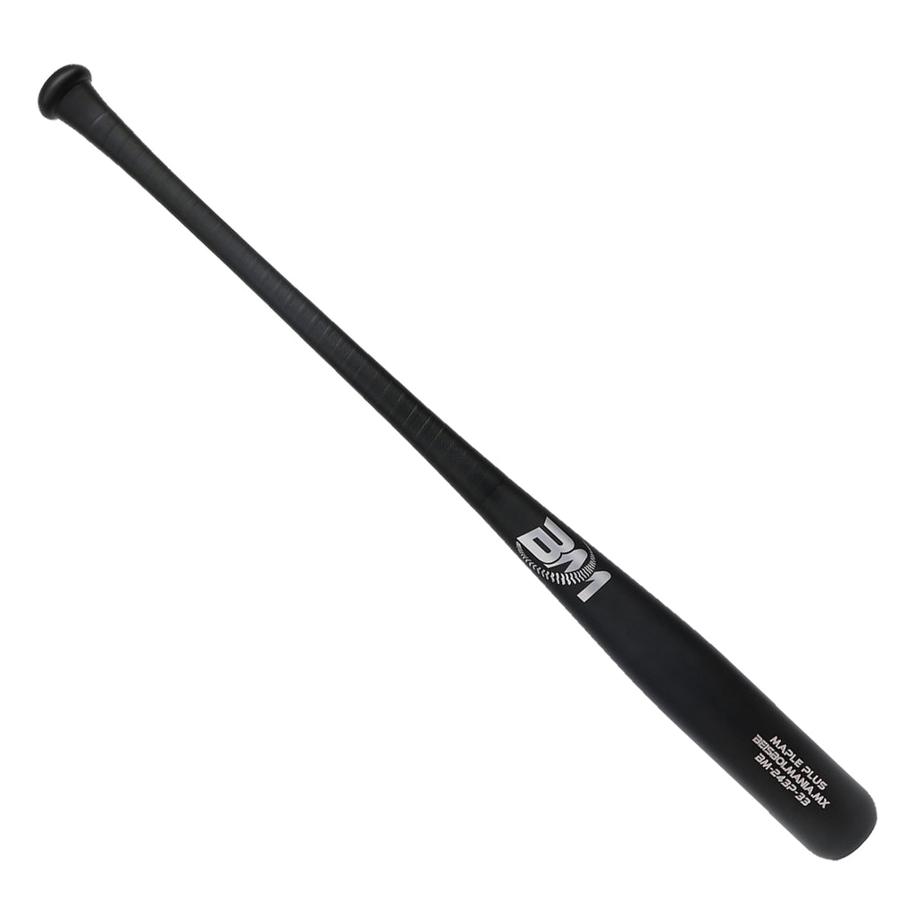 Bat Beisbol Reforzado Con Fibra de Vidrio Beisbolmania Maple Plus BM243 Negro Mate ADULTO