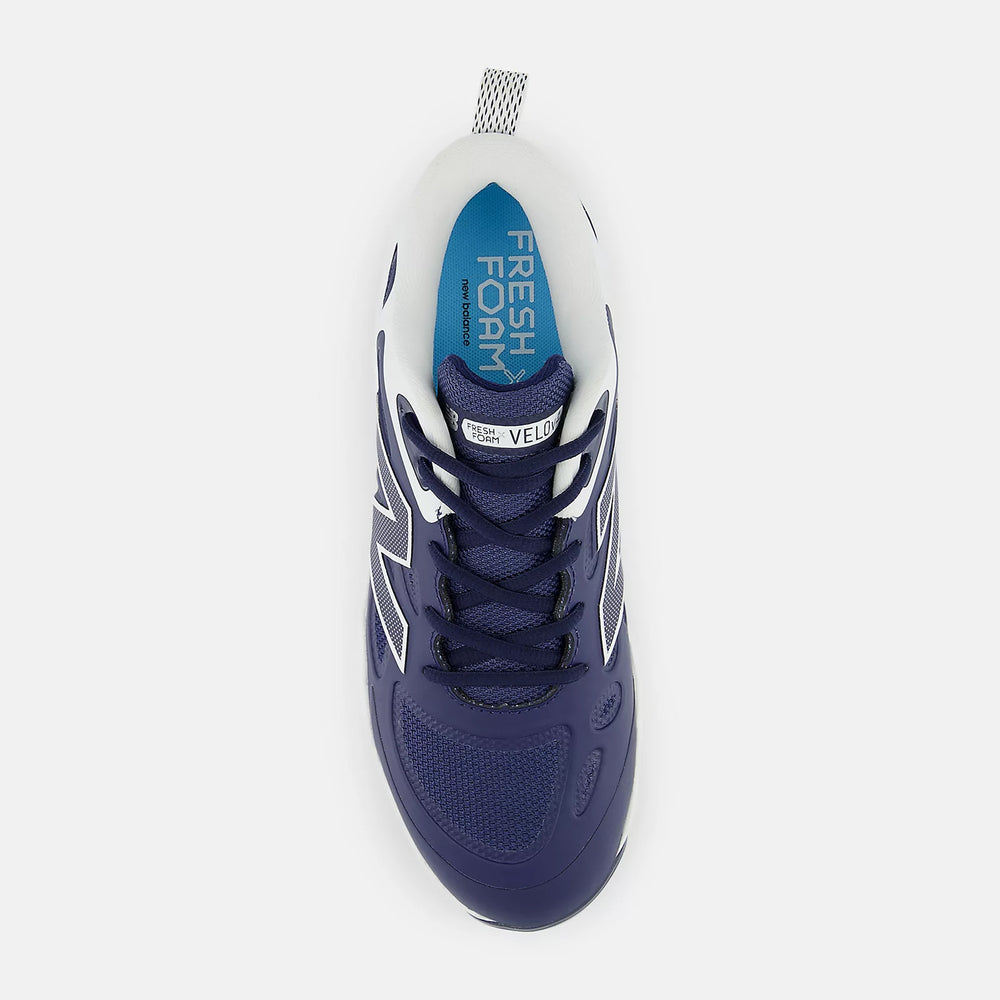 Spikes Beisbol Softbol New Balance Fresh Foam Velov4 Marino Blanco Dama