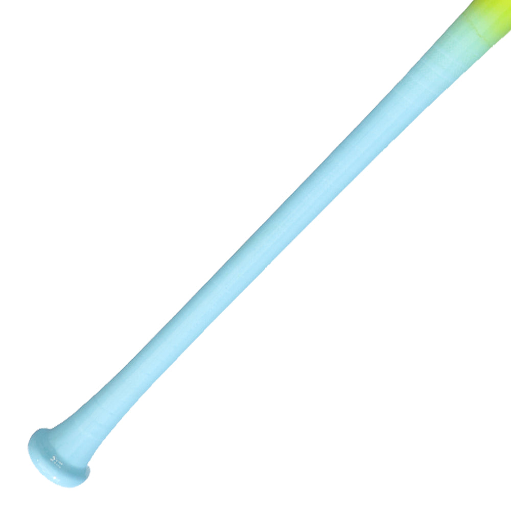 Bat Beisbol Reforzado Con Fibra de Vidrio Beisbolmania Maple Plus BMAP5 Amarillo Celeste