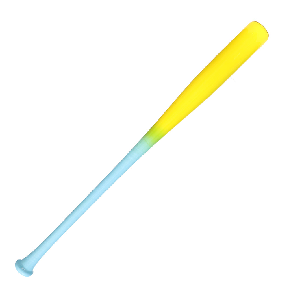 Bat Beisbol Reforzado Con Fibra de Vidrio Beisbolmania Maple Plus BMAP5 Amarillo Celeste