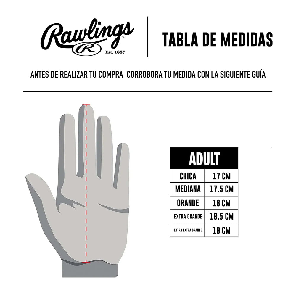 Guanteletas Beisbol Rawlings Funburst Workhorse Azul Naranja Adulto