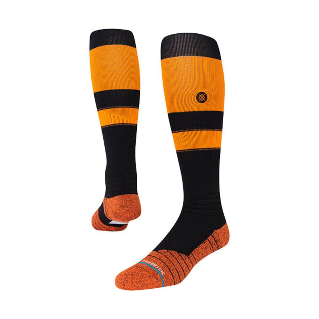 Medias Beisbol Softbol Stance MLB Diamond Pro OTC Rayada Negro - Naranja