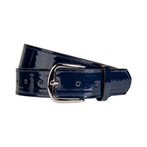 Cinturón Beisbol Softbol de Piel Charol A068 Azul Oscuro Adulto