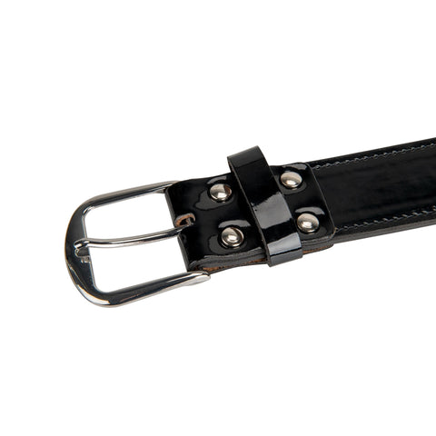 Cinturón Beisbol Softbol de Piel Charol A068 Negro Adulto