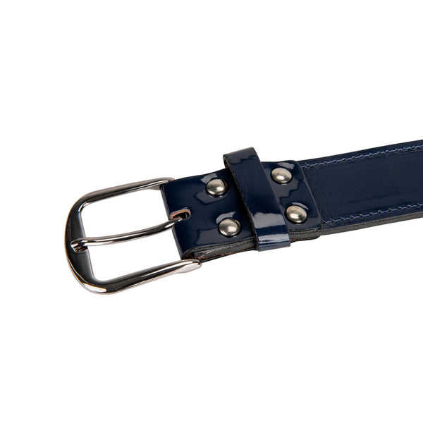 Cinturón Beisbol Softbol de Piel Charol A068 Azul Oscuro Adulto