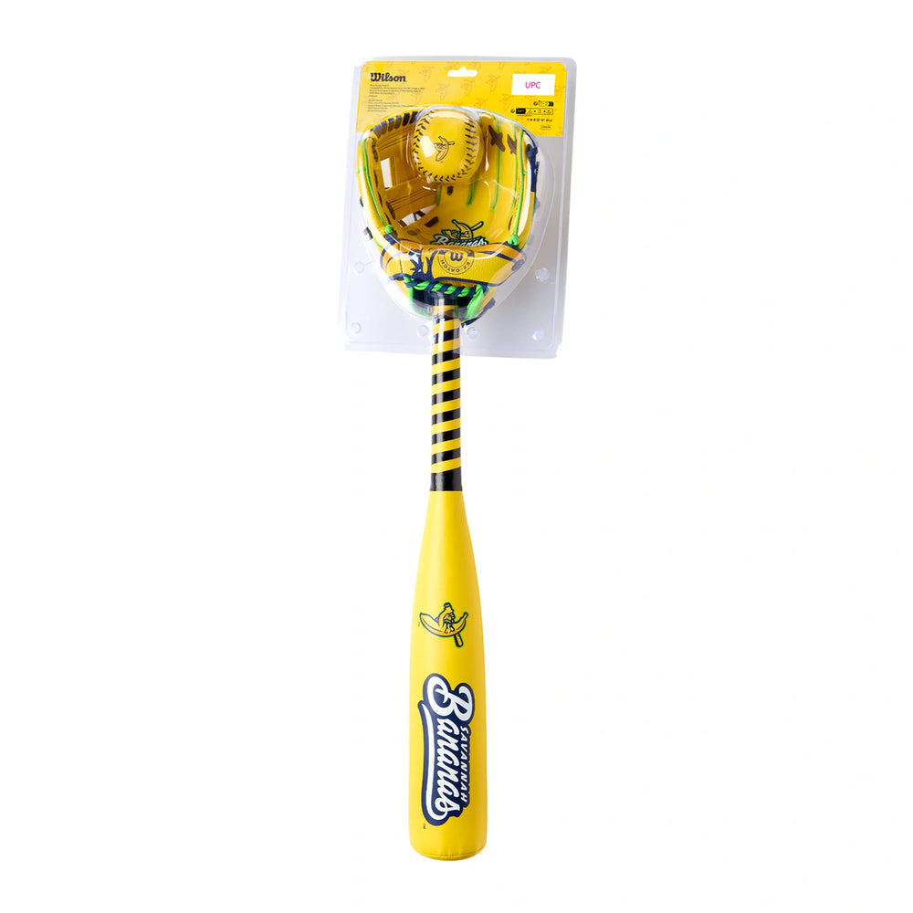 Set Guante Pelota y Bat Beisbol Wilson A200 Savannah Bananas EZ Catch WBW10410410 10 in Lanzador Diestro