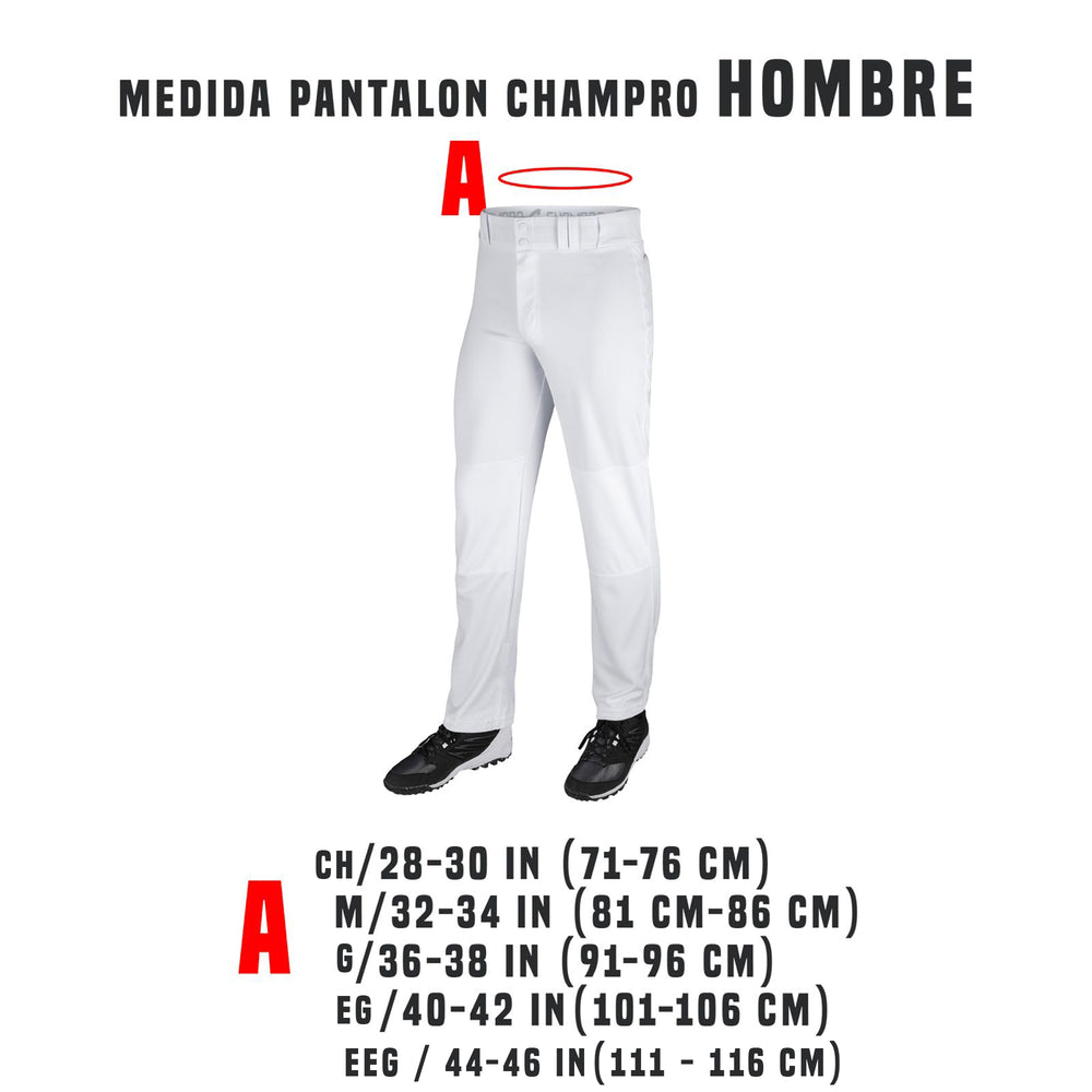 Pantalon Beisbol Softbol Champro MVP Triple Corona 2.0 Fondo Abierto BP60 Negro Largo Adulto