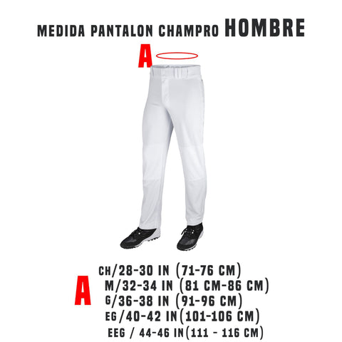 Pantalon Beisbol Softbol Champro MVP BP42 Blanco Corto Adulto