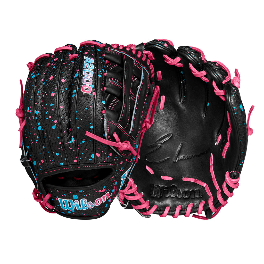 Guante Beisbol Wilson A2000 WBW10270512 Negro Rosa Azul 12 in ADULTO