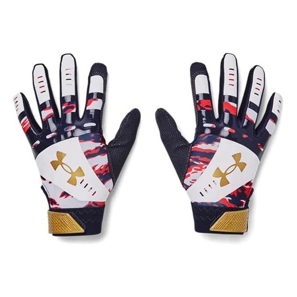 Guanteletas Beisbol Under Armour Radar Novelty Blanco Rojo Dorado DAMA