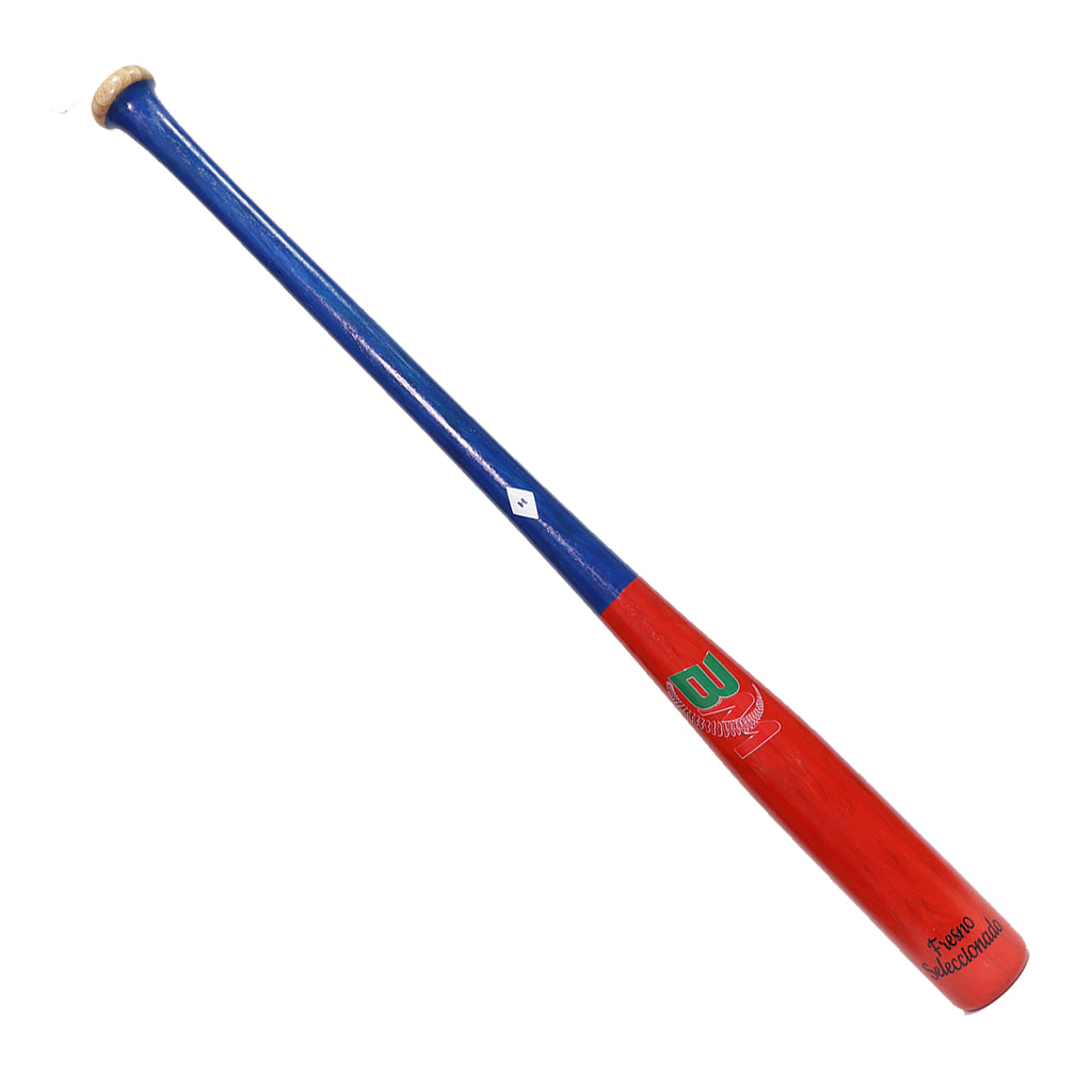 Bat Beisbol Madera Fresno Beisbolmania 33.5 In Azul Rojo Adulto