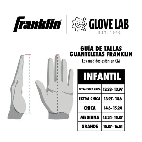 Guanteletas Beisbol Franklin 2ND Skinz Blanco Rojo INFANTIL