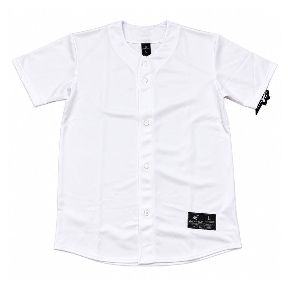Camisola Easton Pro manga corta blanca adulto, botonadura completa
