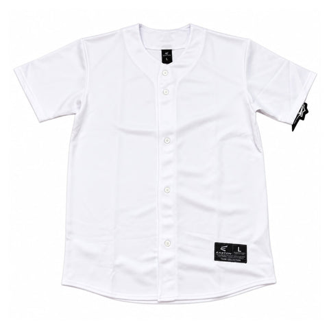 Camisola Easton Pro manga corta blanca adulto, botonadura completa