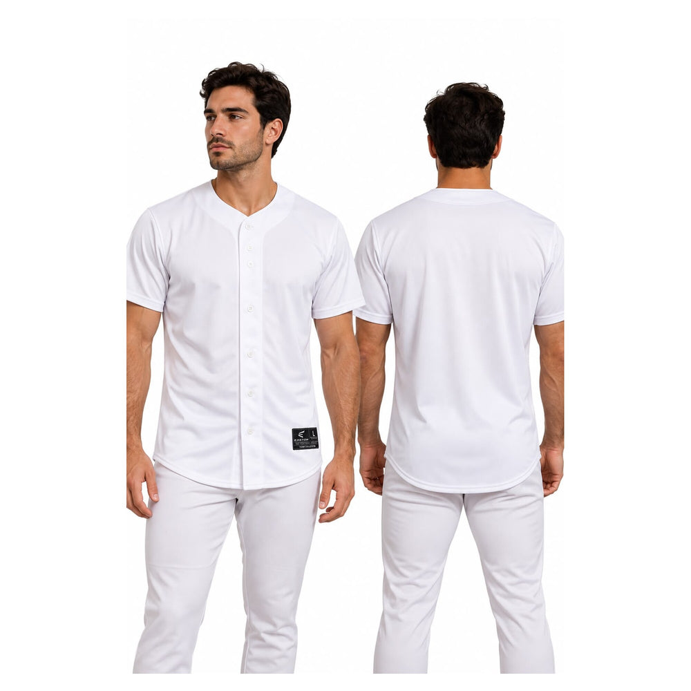 Camisola Easton Pro manga corta blanca, vista frente y espalda