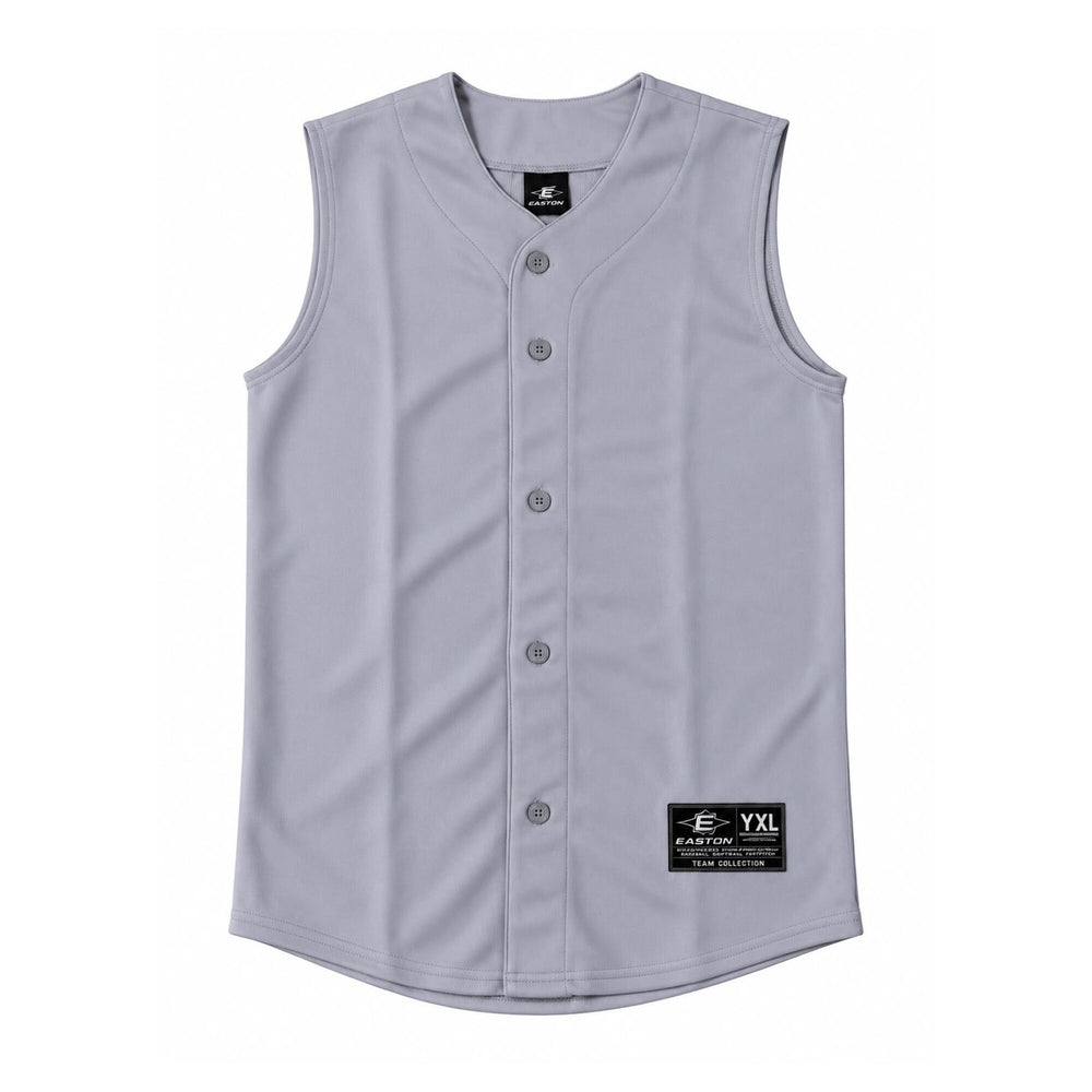 Camisola Easton Pro sin mangas gris juvenil, botonadura completa