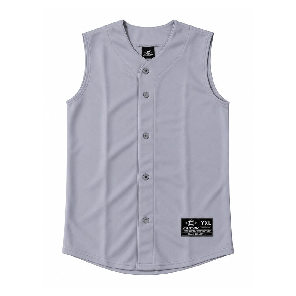 Camisola Easton Pro sin mangas gris adulto, botonadura completa