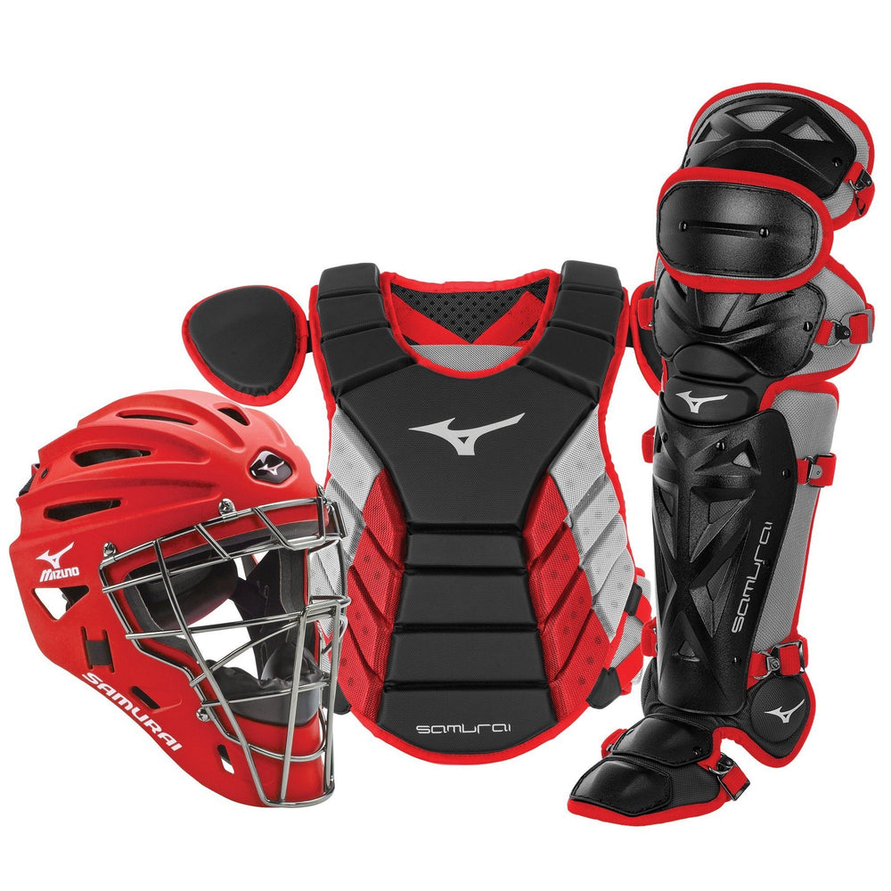 Equipo Catcher Beisbol Mizuno Samurai Adulto Negro Rojo