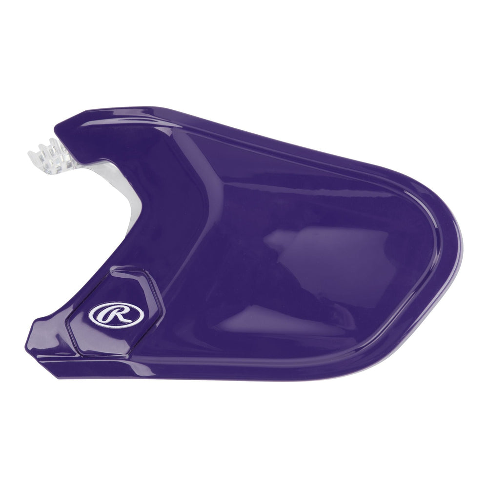 Extensión protector de quijada Rawlings Mach brillante morado para bateador derecho