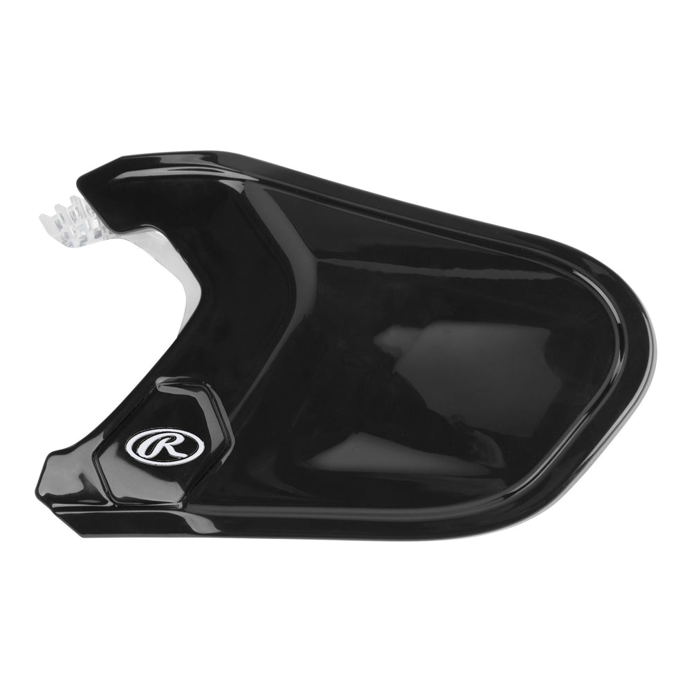 Extensión protector de quijada Rawlings Mach brillante negro para bateador derecho