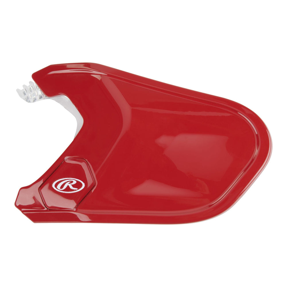 Extensión protector de quijada Rawlings Mach brillante rojo para bateador zurdo