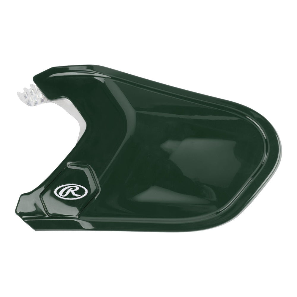 Extensión protector de quijada Rawlings Mach brillante verde oscuro para bateador zurdo