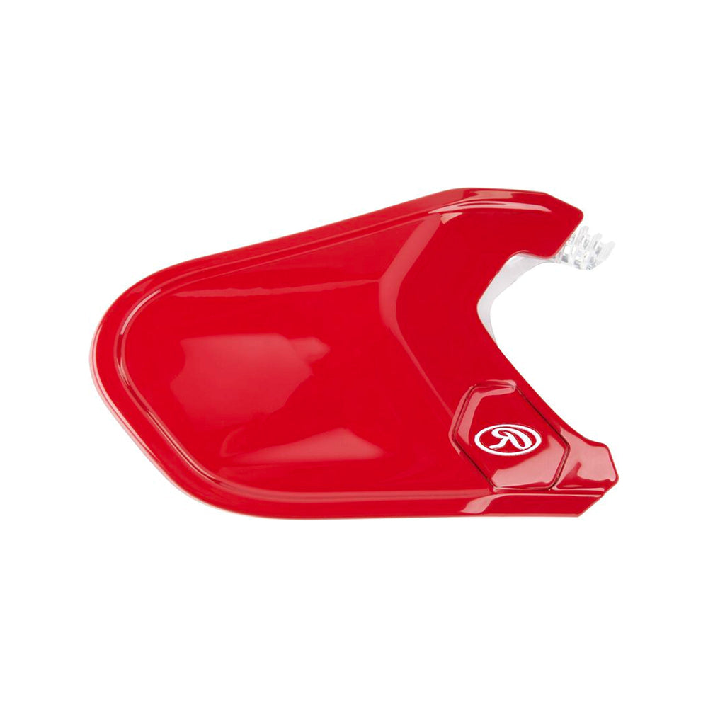 Extensión protector de quijada Rawlings Mach roja para bateador derecho